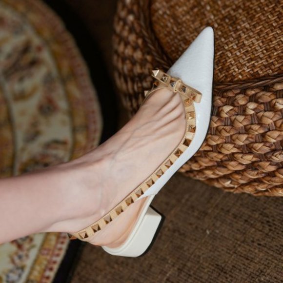 Bow thick heel toe shoes - Picture 4 of 9